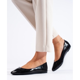 Shelovet női fekete lakkbalett lakások 1