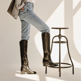 Marco Shoes Iolanda cowboy csizma dekoratív varrással fekete 1