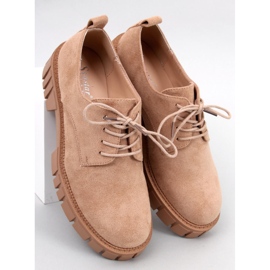 Amparo Khaki velúr platformcipők bézs 2