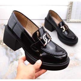 Fekete lakkbőr női magassarkú cipó Filippo DP4920 1