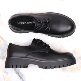 Női fekete oxford cipő Sergio Leone PB201 5