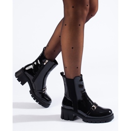 W. Potocki Női lakkozott Jodhpur csizma Potocki fekete 1