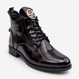 PH2 Női lakkcipő díszítéssel, Fekete Attiame 1