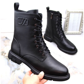 Női hőszigetelt fűzős és cipzáras csizma, fekete Filippo DBT4045 1 Női hőszigetelt fűzős és cipzáras csizma, fekete Filippo DBT4045 1