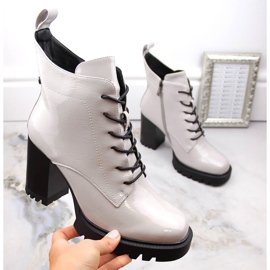 Női patentos, szigetelt bokacsizma, szürke, S.Barski 1