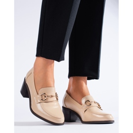 Patent bézs Shelovet magas sarkú cipő 1