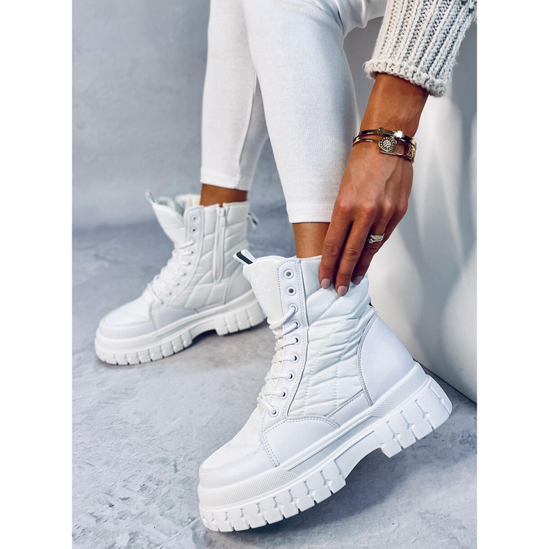 Lapos fűzős csizma Barkin Blanco fehér 2