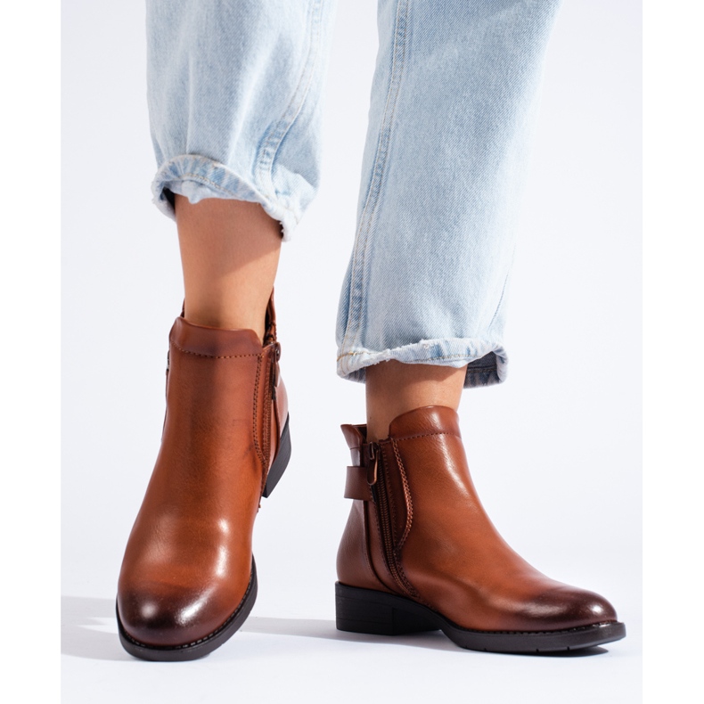 Shelovet női teve Chelsea csizma barna 2