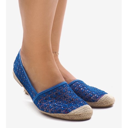 Kék áttört espadrilles B215-2 1
