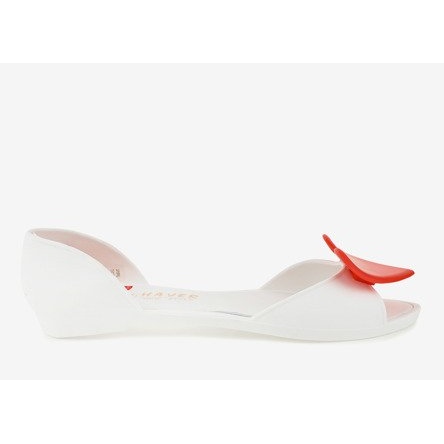 Fehér melissa gumi balerinák szívvel KM121-15 1