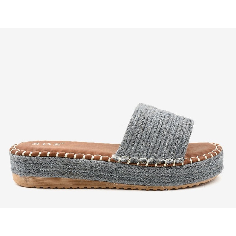 Kék espadrilles papucs 7970-PL szürke 1