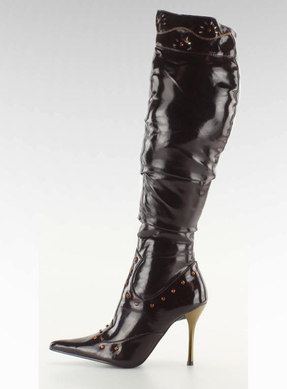 Lakkozott csizma 6882-9V Marron barna 1