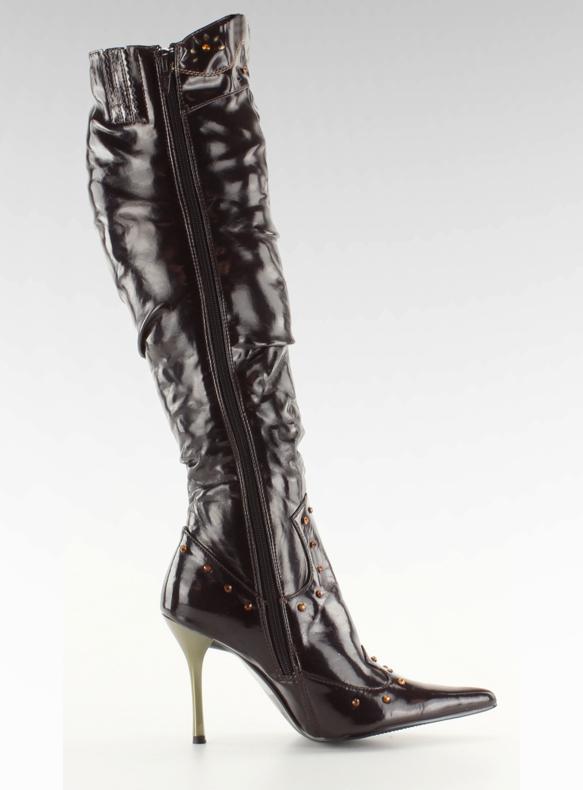 Lakkozott csizma 6882-9V Marron barna 2