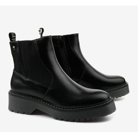 Fekete lapos csizma Cavern ökobőrből 1