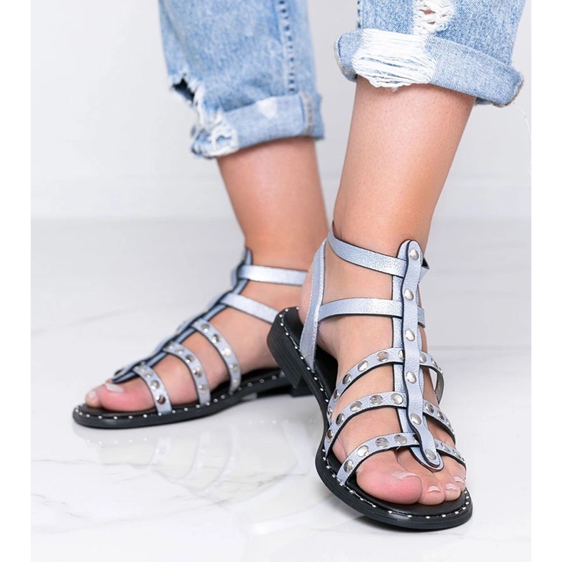 Xana kék metál gladiátor szandál 1