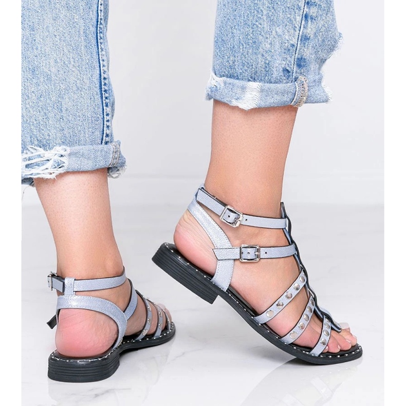 Xana kék metál gladiátor szandál 2