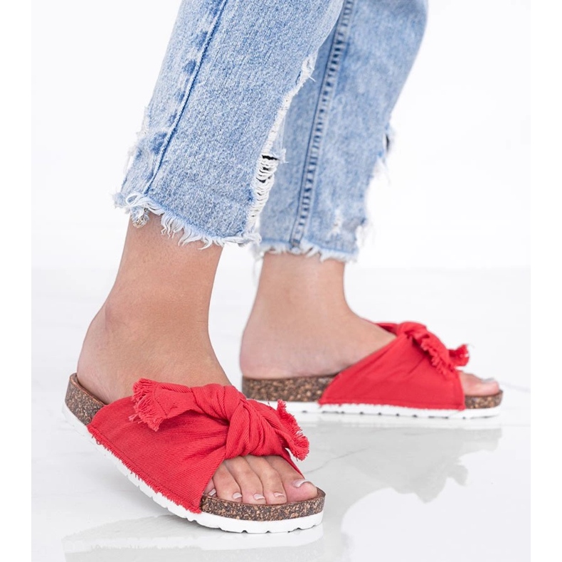 Piros szandál Martenn parafa talpán 1