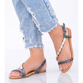 Fekete Hold női holografikus szandál 1