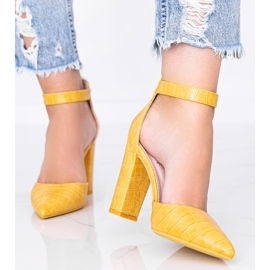 Mustárpumpa a Glamour krokodilbőr mintájú oszlopon sárga 1