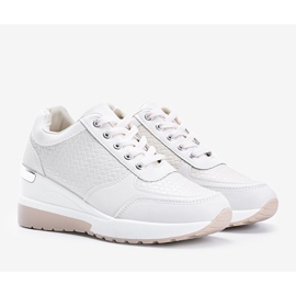 Bézs színű ék cipők fonott Dianne mintával 1