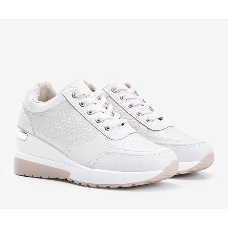 Bézs színű ék cipők fonott Dianne mintával 1