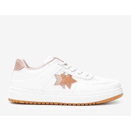 BM Fehér és barna cipők Polja csillagokkal 1