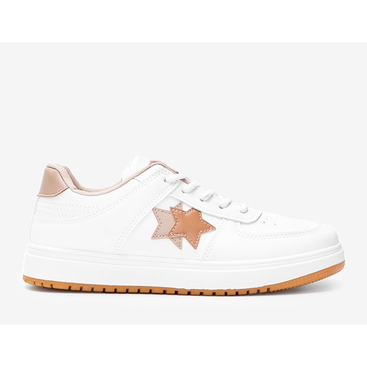 BM Fehér és barna cipők Polja csillagokkal 1