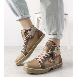 Niente bézs színű, bokáig érő cipője 1