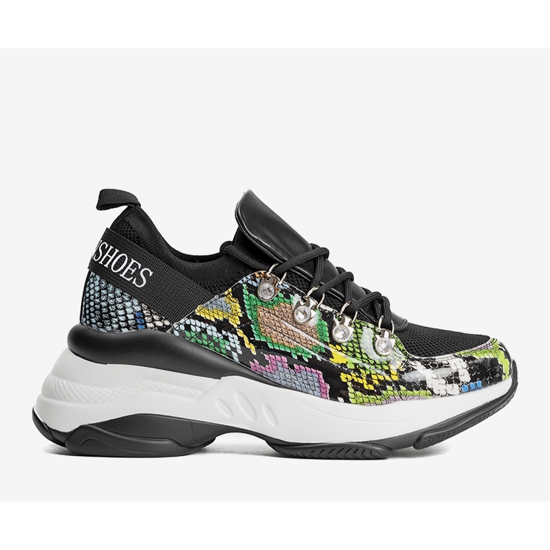 Fekete cipők Lissa magas talpán 1