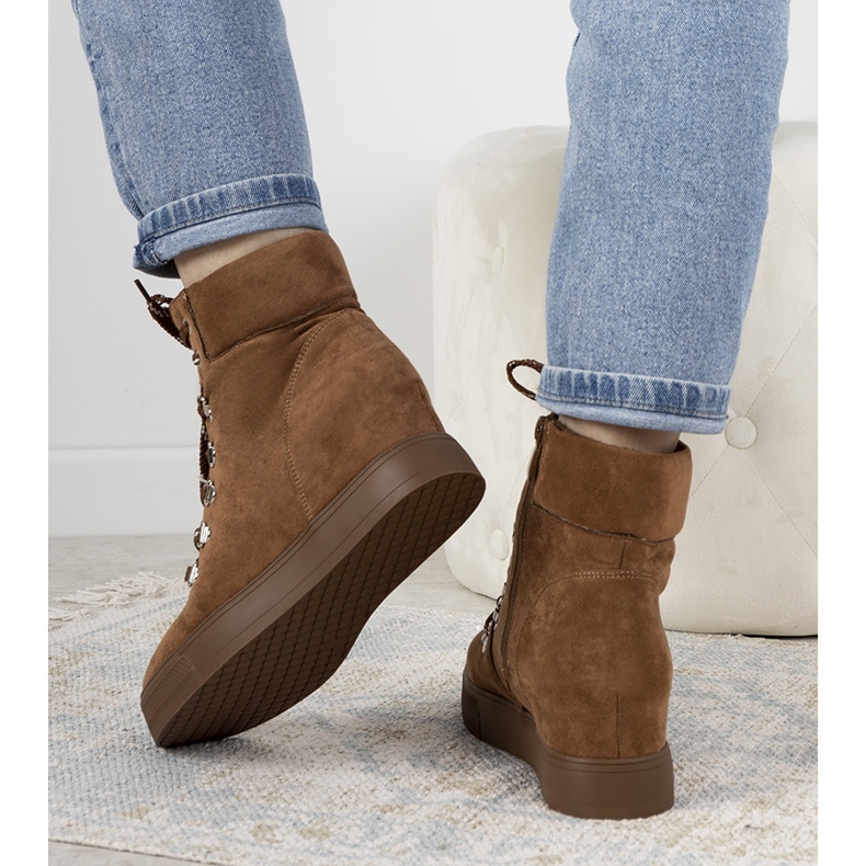 Carmona téli tevés cipők barna 2