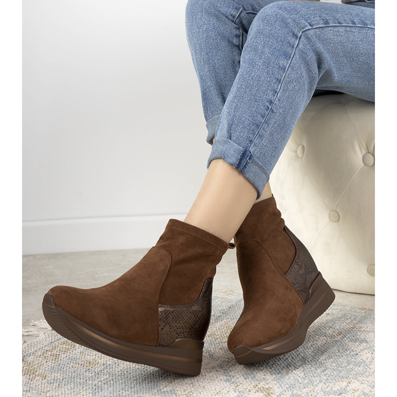 Barna cipők Garibay kígyóbőr betéttel 1