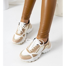 Gordani rózsaszín tornacipő fémes betétekkel bézs 1