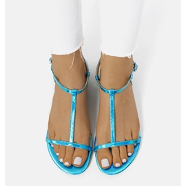 Adelia kék lapos holo szandál 1