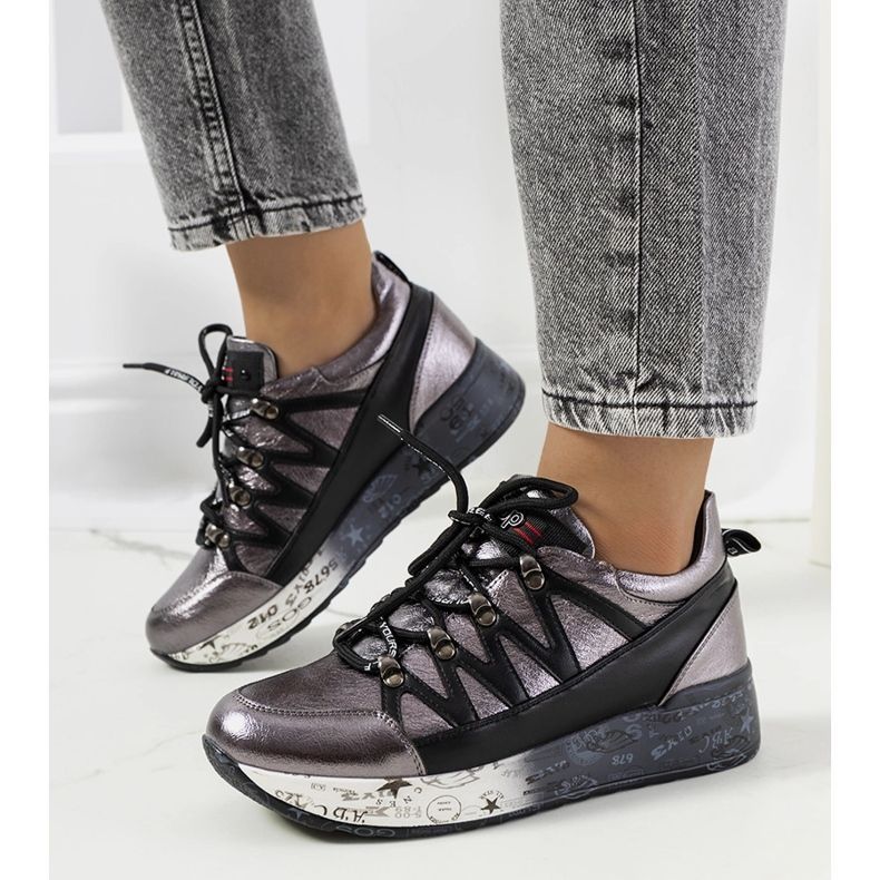 Szürke metál ballard tornacipő ezüst 1