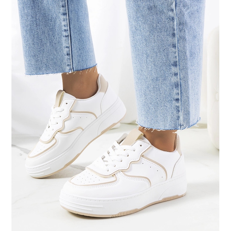 Fehér és bézs színű női Bieke tornacipő 1