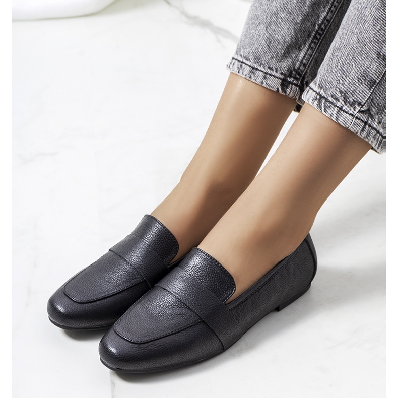 Fekete bőr női juhar cipő 1