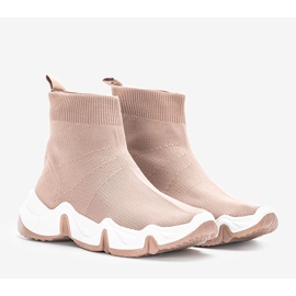 Terica barna magas szárú tornacipő bézs 1