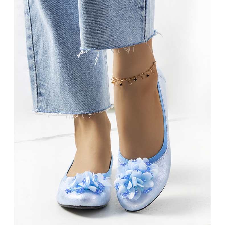 Kék metál duff balerinák 1