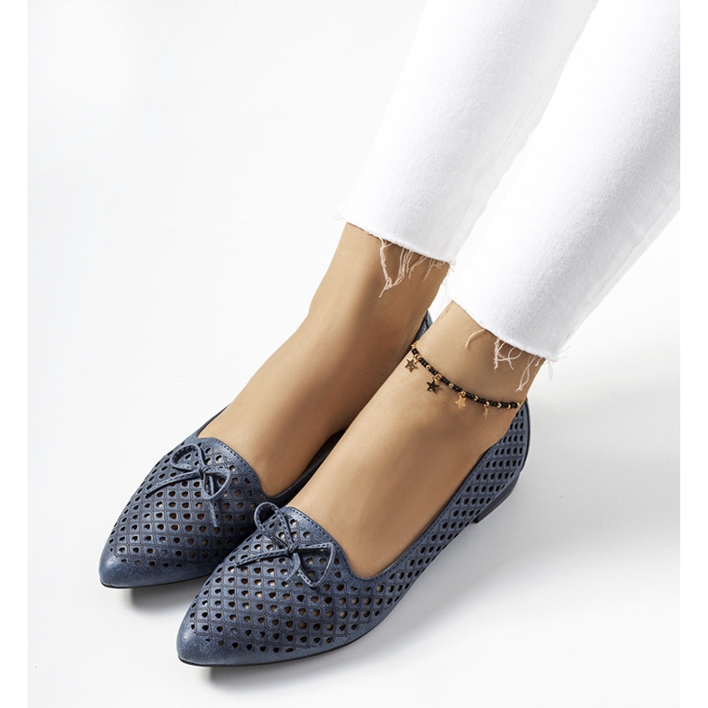 Gayle sötétkék áttört balerinák 1