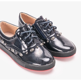 Fatna sötétkék lakkozott balerina gyerekeknek 1