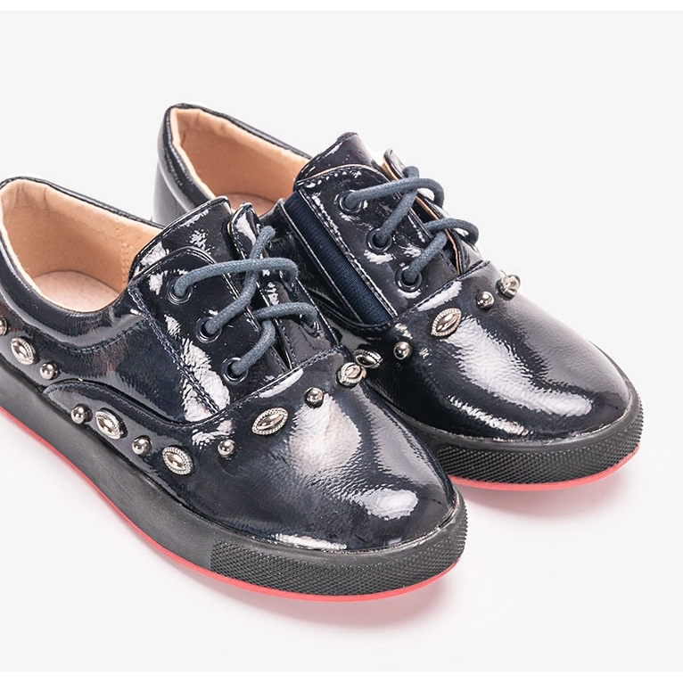 Fatna sötétkék lakkozott balerina gyerekeknek 1