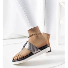 Fekete metál Murilo papucs 1