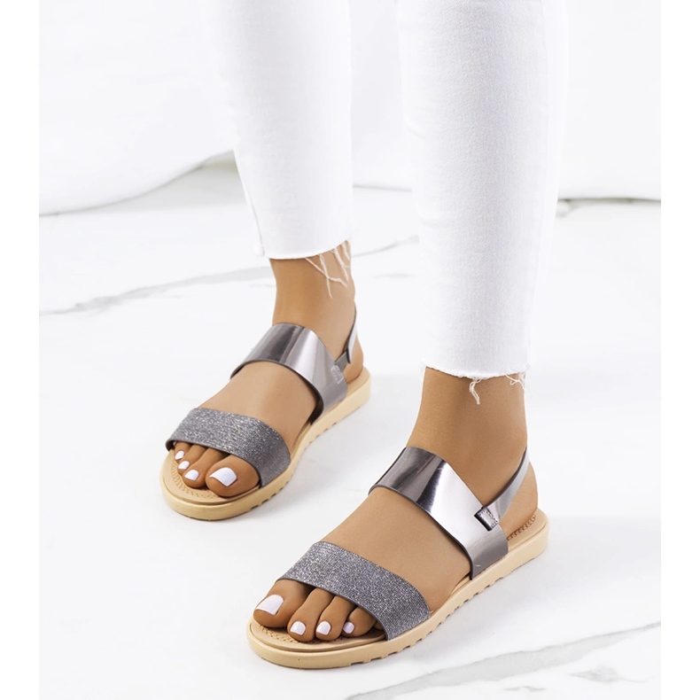 Laval női ezüst szandál 1