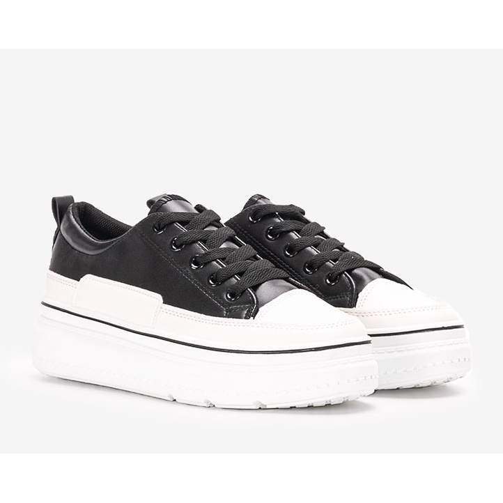 Fekete tornacipő az Anastaz platformon fehér 1