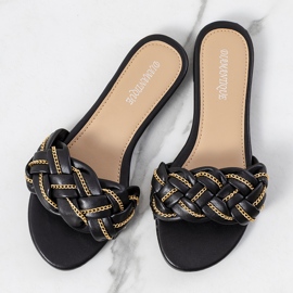 BM Fekete elegáns Correra papucs 1