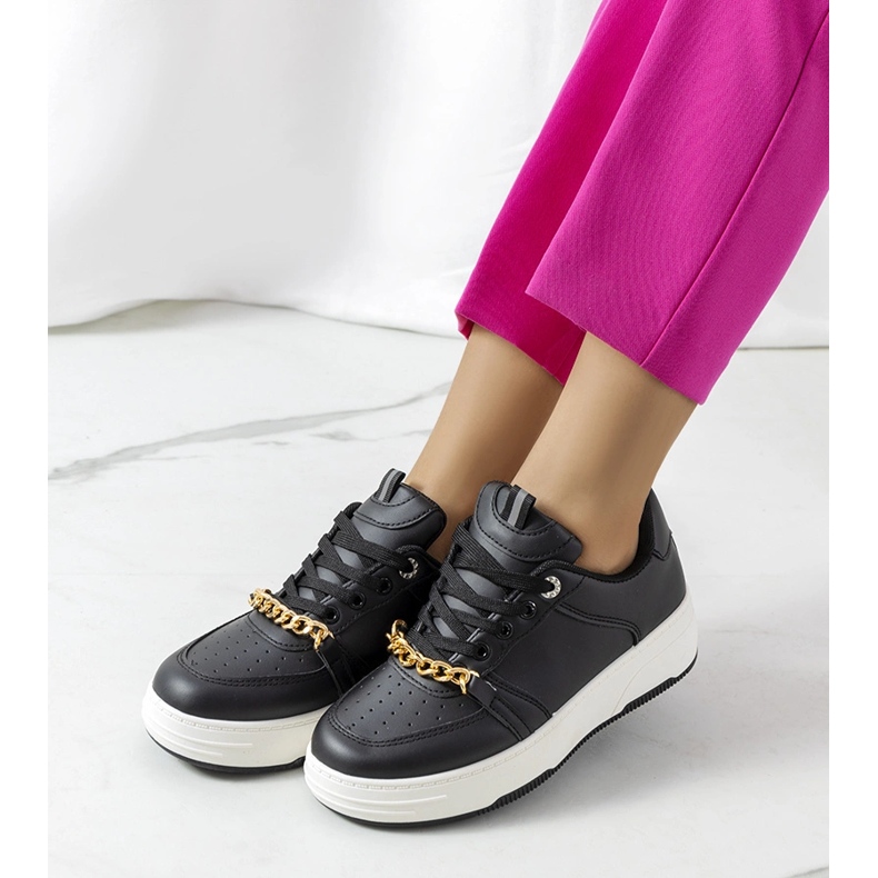 Fekete Kelliher láncos tornacipő 1