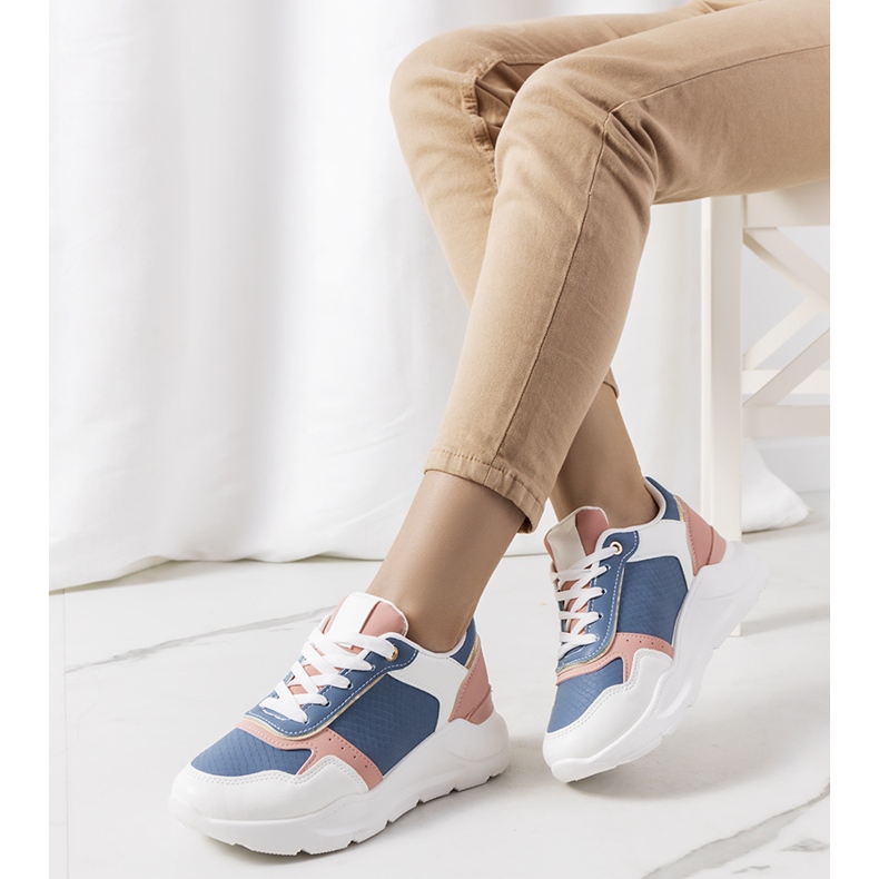 Pottin női kék tornacipő fehér rózsaszín 1