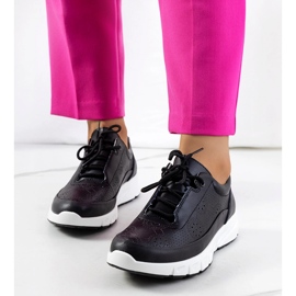 Fekete bőr Kaypa tornacipő 1