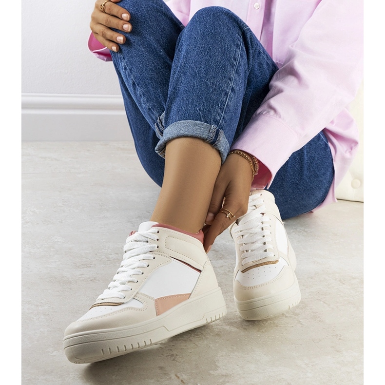 Krémes tornacipő Adite bokához bézs 1