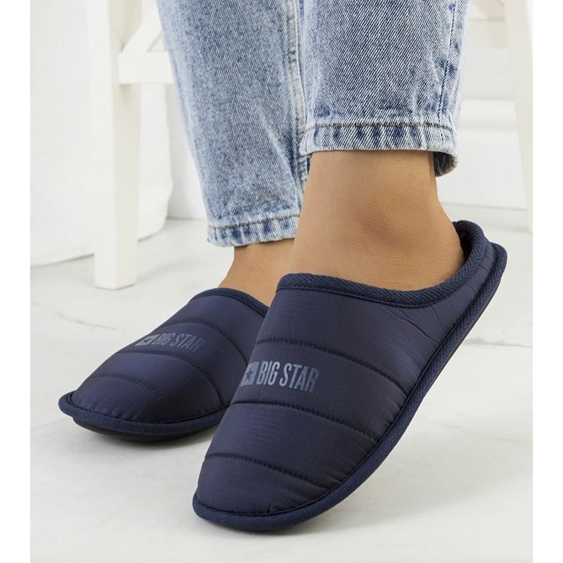 Big Star Női sötétkék szigetelt papucs KK274602 2